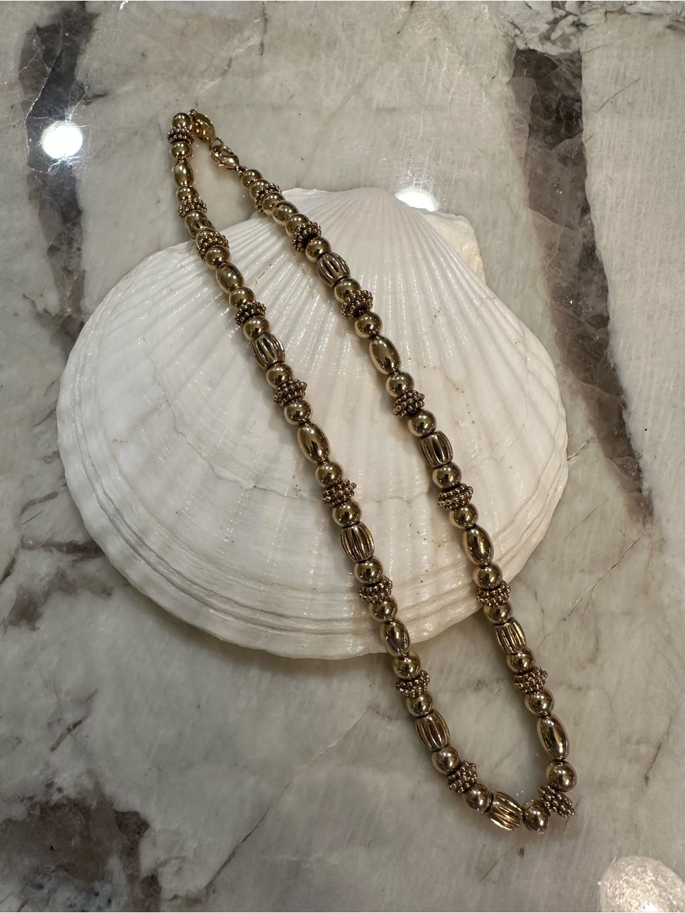 Gold Beaded Women's Necklace - Elegant Strand